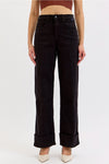 Cello High Rise Wide Leg with Self High Cuffed Hem Jeans