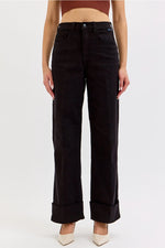 Cello High Rise Wide Leg with Self High Cuffed Hem Jeans