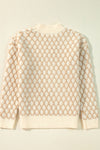 Diamond Pattern Mock Neck Long Sleeve Sweater