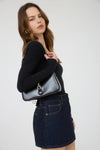Square Neck Long Sleeve Ruched Side Knit Top