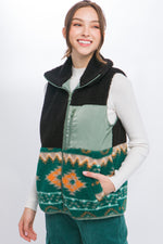 Sherpa Tribal Zip Up Vest