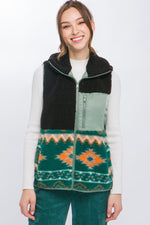 Sherpa Tribal Zip Up Vest