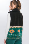 Sherpa Tribal Zip Up Vest