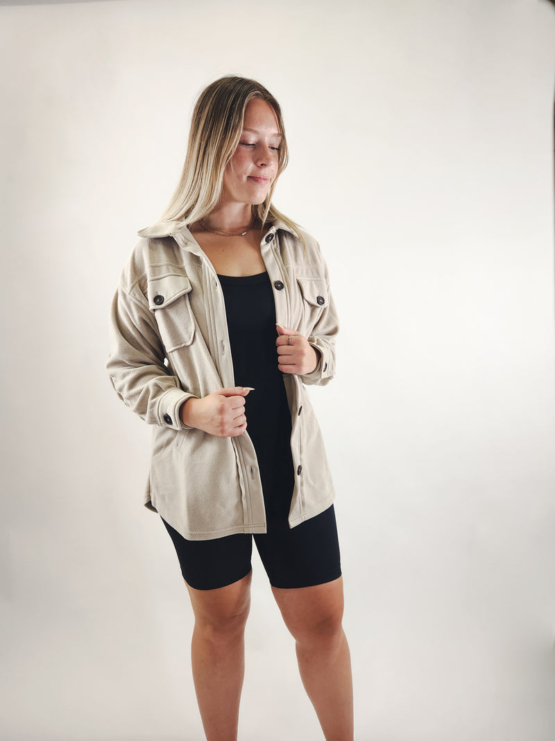 Oversized Basic Fleece Shacket