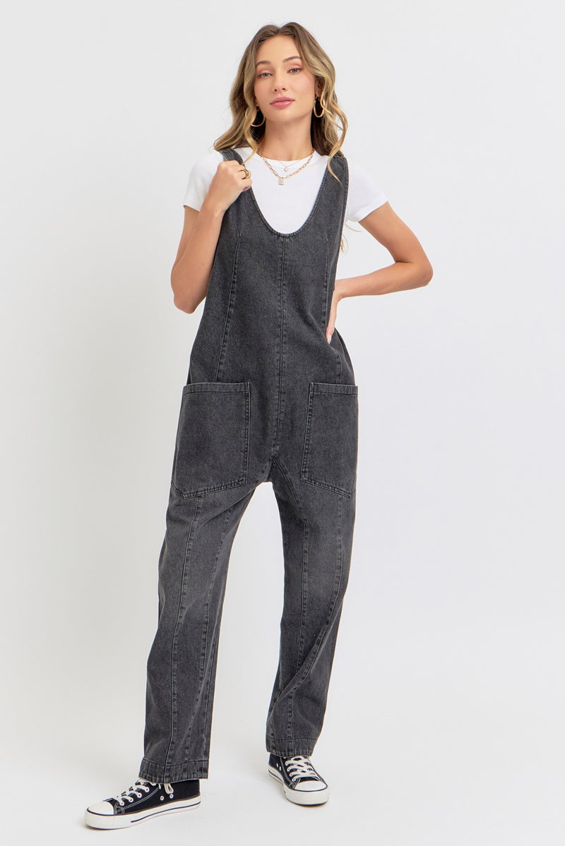 Shadow Fade Denim Jumpsuit Overall