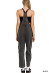 Washed Knot Strap Relaxed Fit Overalls