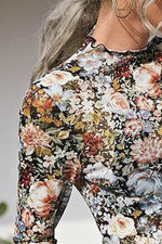 Astrid Floral Mesh Sheer Long Sleeve Top