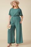 Plus Twist Waist Wideleg Jumpsuit