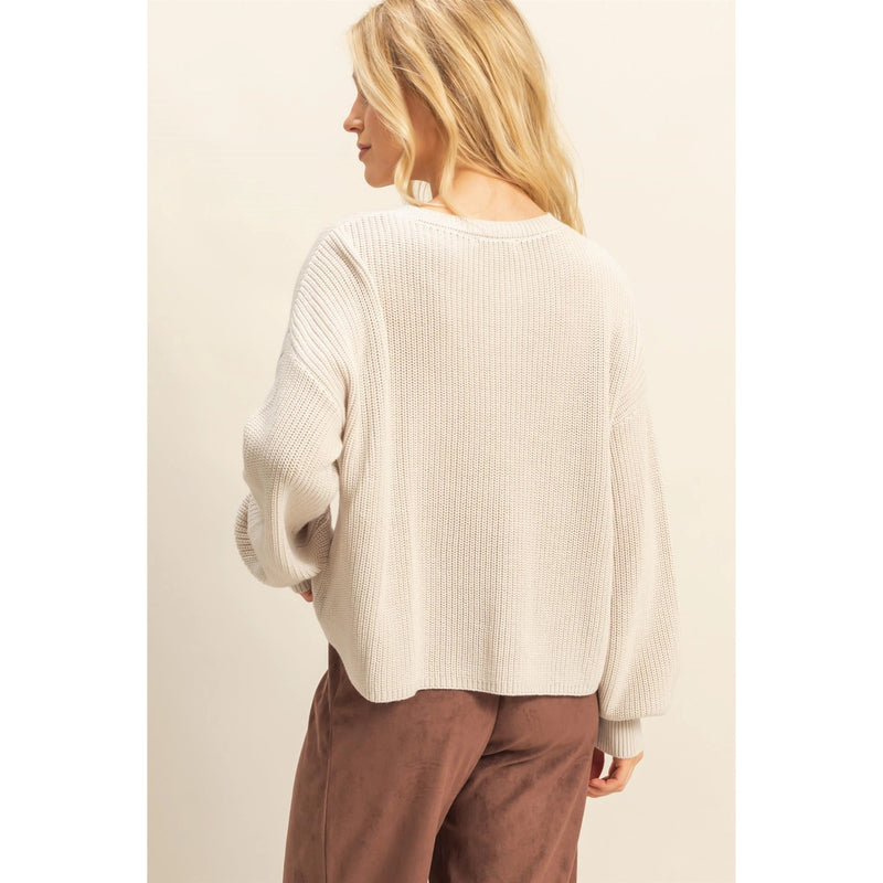 Pocket Detailed Crew Neck Sweater