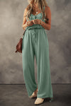 Drawstring Wide Strap Wide Leg Overalls