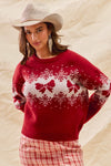 Frosted Ribbon Holiday Sweater
