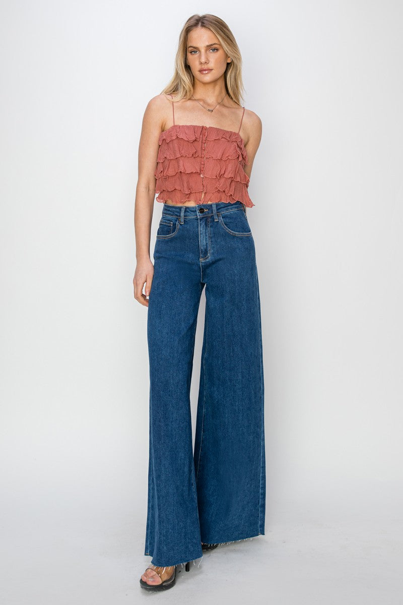 Risen High Rise Wide Palazzo Jeans