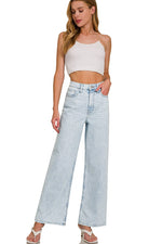 High Waist Wide Leg Straight Jeans