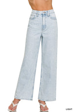 High Waist Wide Leg Straight Jeans