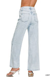 High Waist Wide Leg Straight Jeans