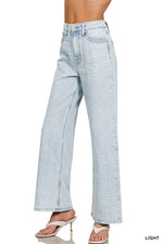 High Waist Wide Leg Straight Jeans