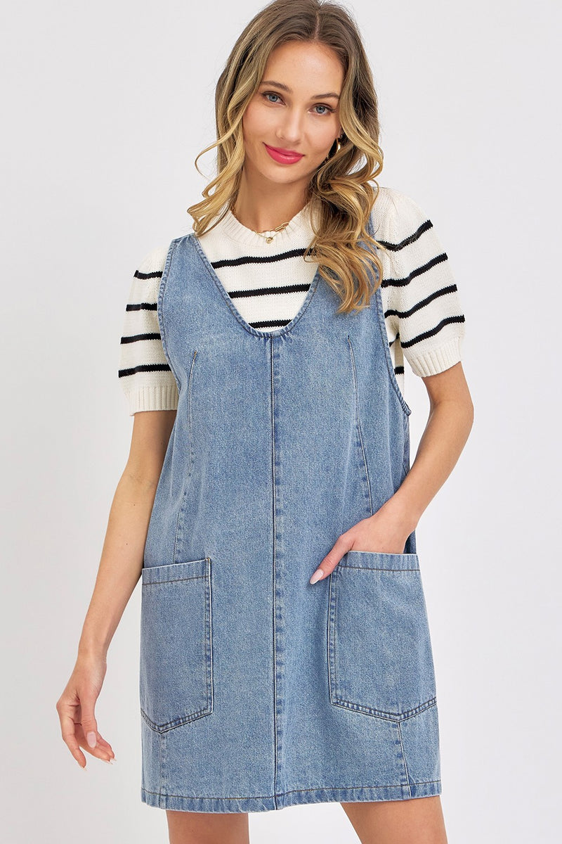 Blue Jean Charm Overall Dress