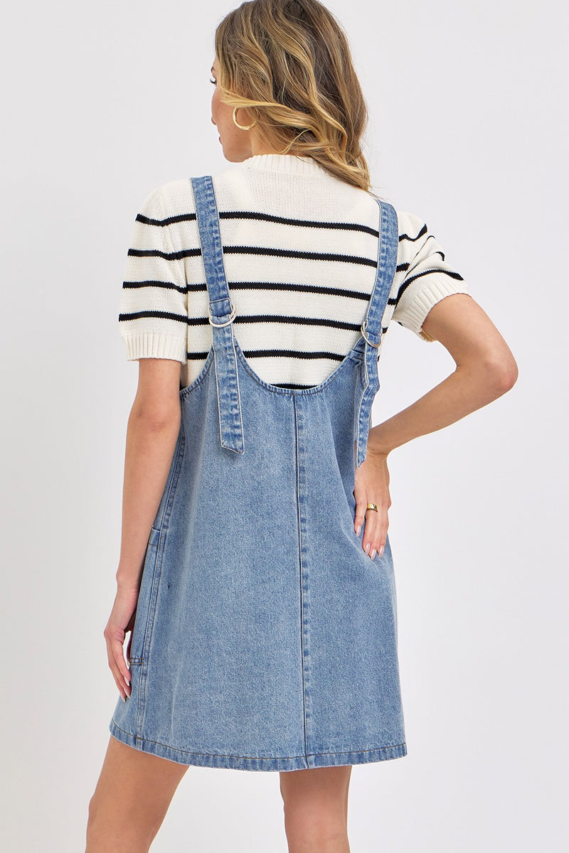 Blue Jean Charm Overall Dress