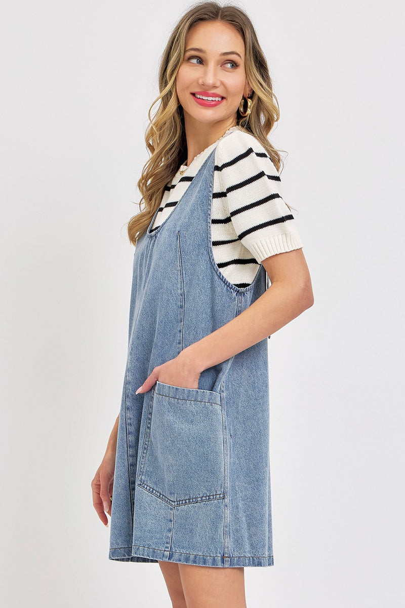 Blue Jean Charm Overall Dress