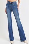 Risen Mid Rise Flare Small Distressed Long Jeans