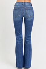 Risen Mid Rise Flare Small Distressed Long Jeans