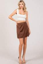 Satin A-line Short Skirt