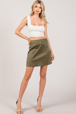 Satin A-line Short Skirt