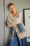 Denim Pocket Knit Cardigan