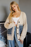 Denim Pocket Knit Cardigan