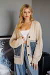 Denim Pocket Knit Cardigan