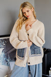 Denim Pocket Knit Cardigan