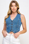 V-Neck Denim Vest