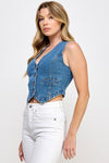 V-Neck Denim Vest