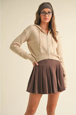 Zip Up Knit Sweater Hoodie