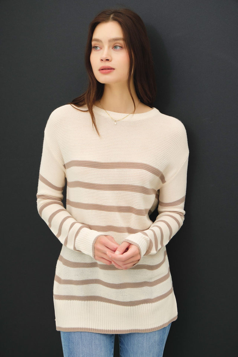 Lightweight Striped Long Sleeve Sweater