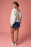 Nature Camo Print Off-Shoulder Sweatshirt
