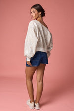 Nature Camo Print Off-Shoulder Sweatshirt