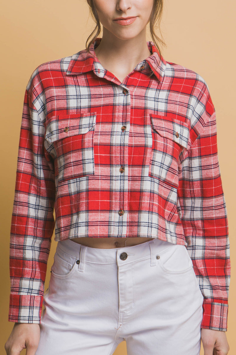 Plaid Print Button Down Shirt