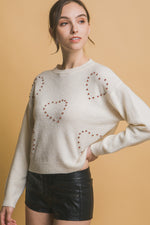 Heart Beaded Sweater