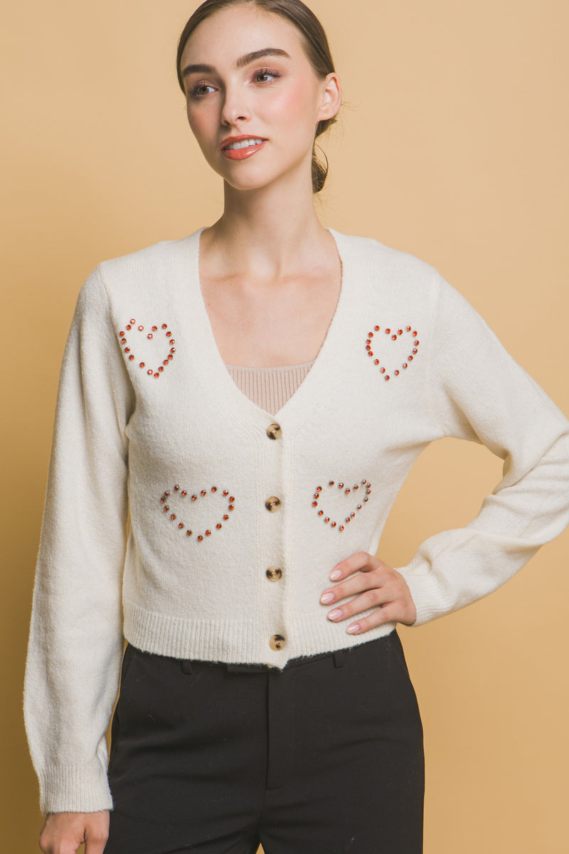 Heart Beaded Cardigan