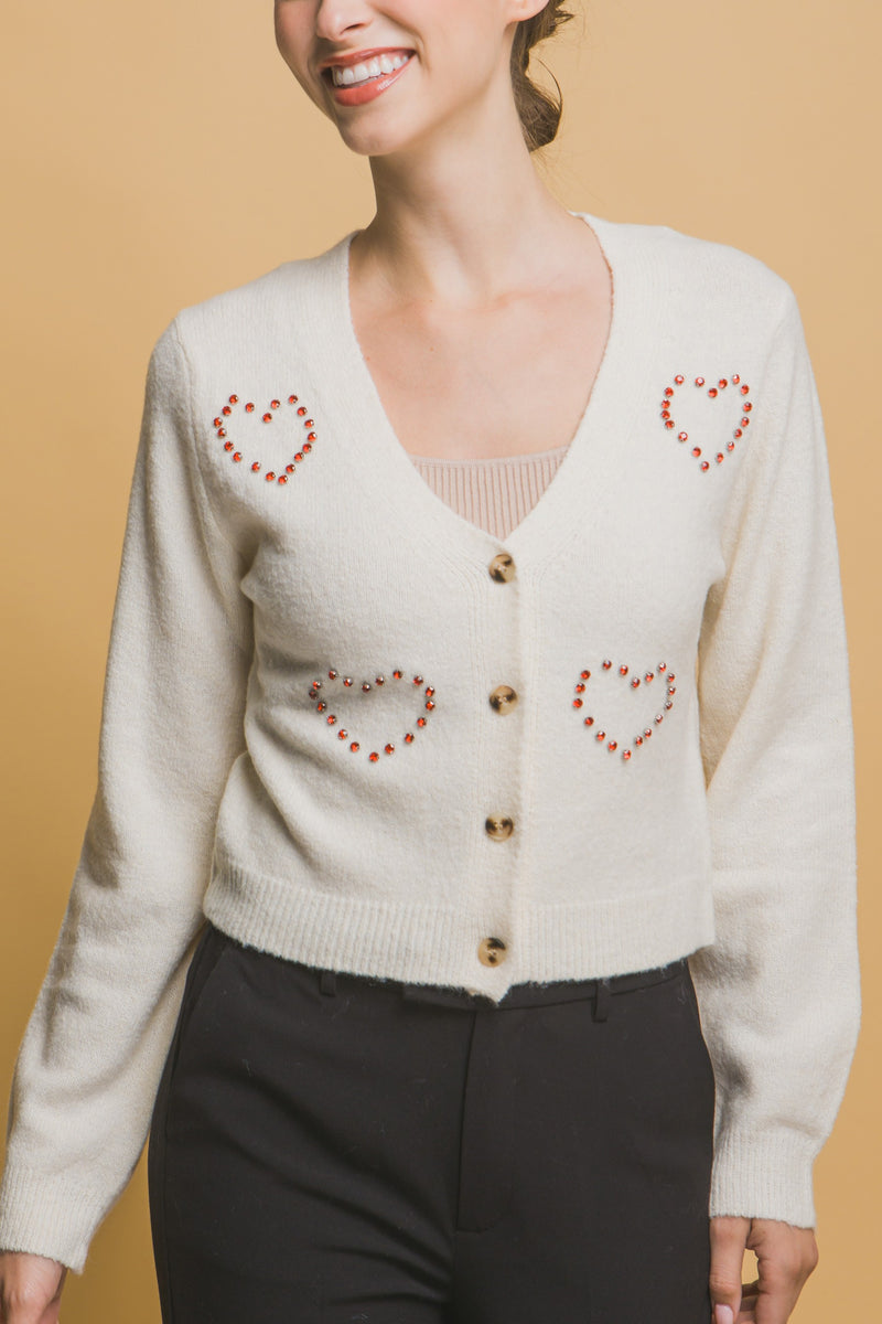 Heart Beaded Cardigan