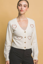 Heart Beaded Cardigan