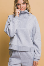 Half Zip Sweatshirt With Funnel Neck