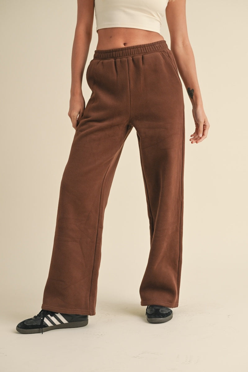 Cozy Fleece Wide Leg Sweatpants