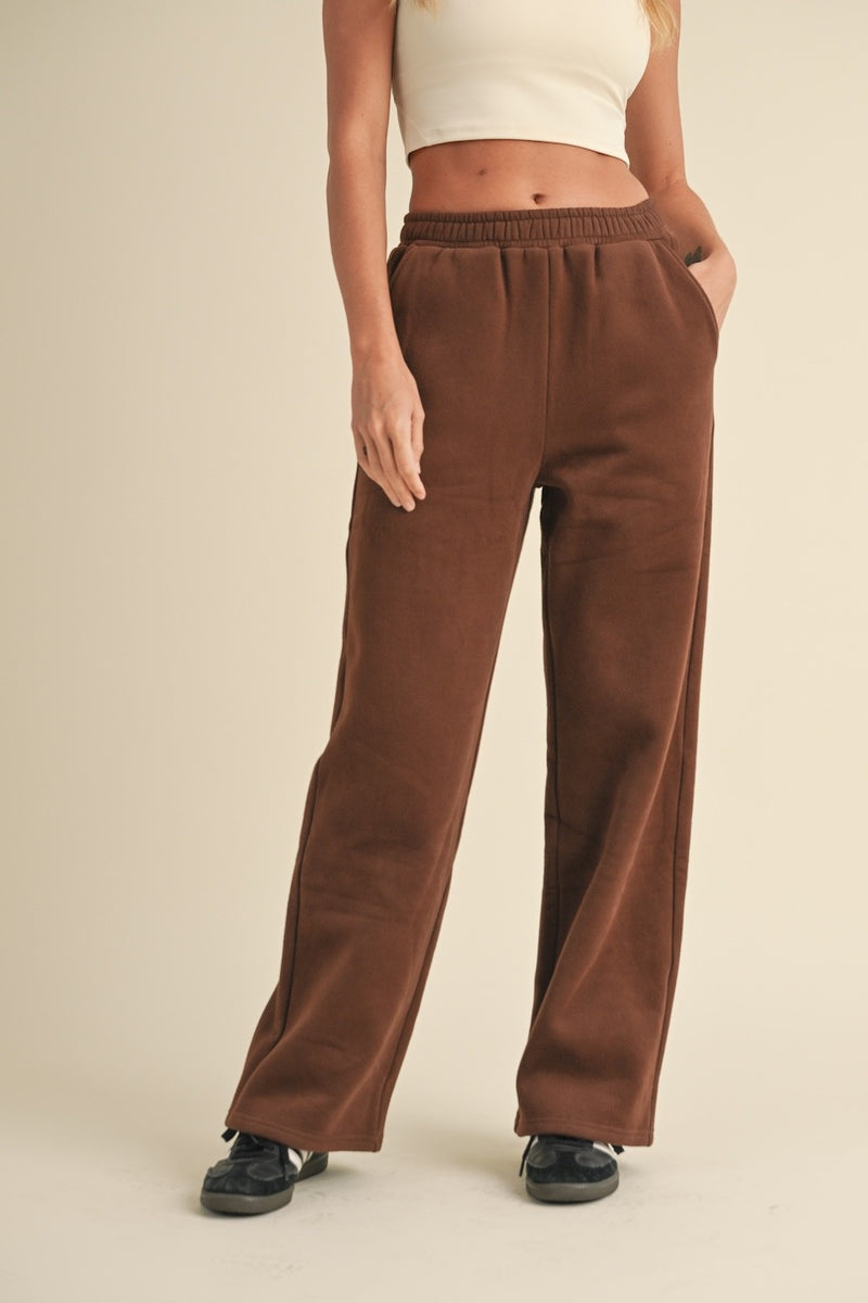 Cozy Fleece Wide Leg Sweatpants