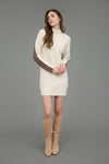 Colorblock Mock Neck Long Sleeve Sweater Dress