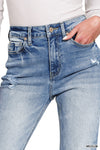 Zenana High Rise Straight Raw Hem Cropped Jeans