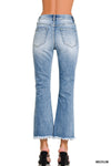 Zenana High Rise Straight Raw Hem Cropped Jeans