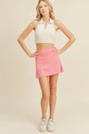 Pink High Waist Tennis Skirt