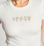 Floral Embroidery Baby Tee